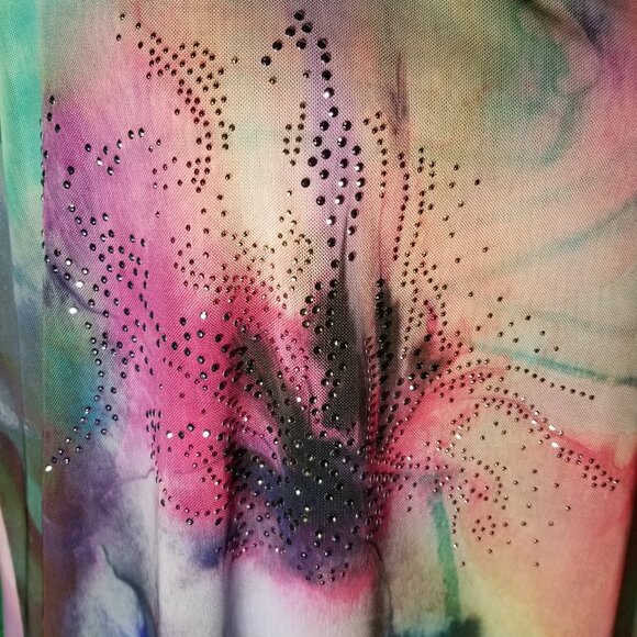 Avenue Tunic Blouse Womens Plus Size 14/16 Pastel Colors Jewels Floral Lined - Picture 5 of 7